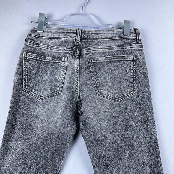Divided By H&M Flare Leg Jeans Womens Size 6 Acid Wash Low Rise Stretch Gray - Picture 4 of 14